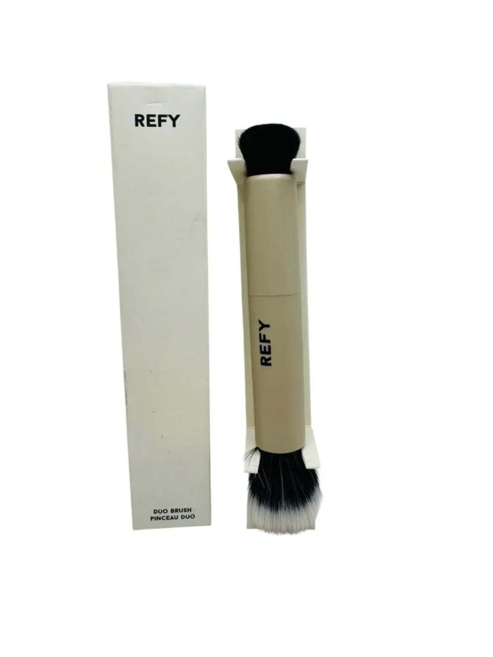 Refy Duo Brush For Makeup Application With Vegan Synthetic Fibers Ideal For Crea
